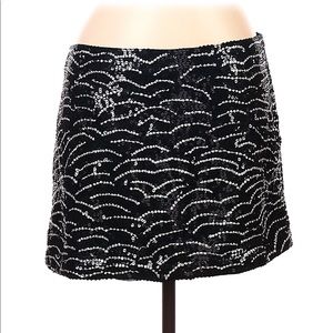 Black and silver mini skirt sequin